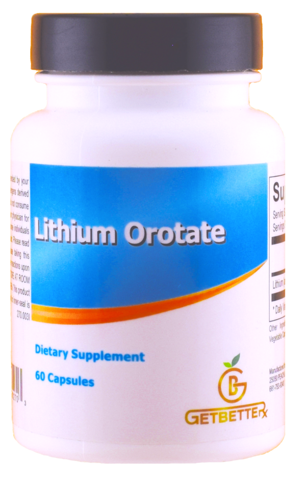 Get BetteRx Lithium Orotate - Natural mental health support supplement with 4.8 mg elemental lithium per capsule