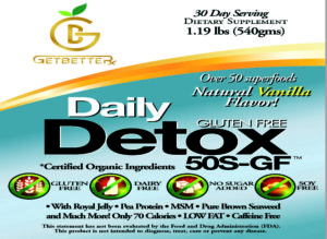 daily detox,maitake,spirulina, probiotics, quercetin, pea protein isolate, enzymes, glutamine, detox
