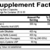 An image showing the Supplement Facts label of SeasonGuard Naturals™, detailing its natural ingredients and their amounts per serving. Key ingredients include quercetin, stinging nettles, bromelain, N-Acetyl Cysteine (NAC), and vitamin C. The label emphasizes the formula's focus on immune support, sinus clarity, and respiratory health, especially for those sensitive to seasonal allergens.